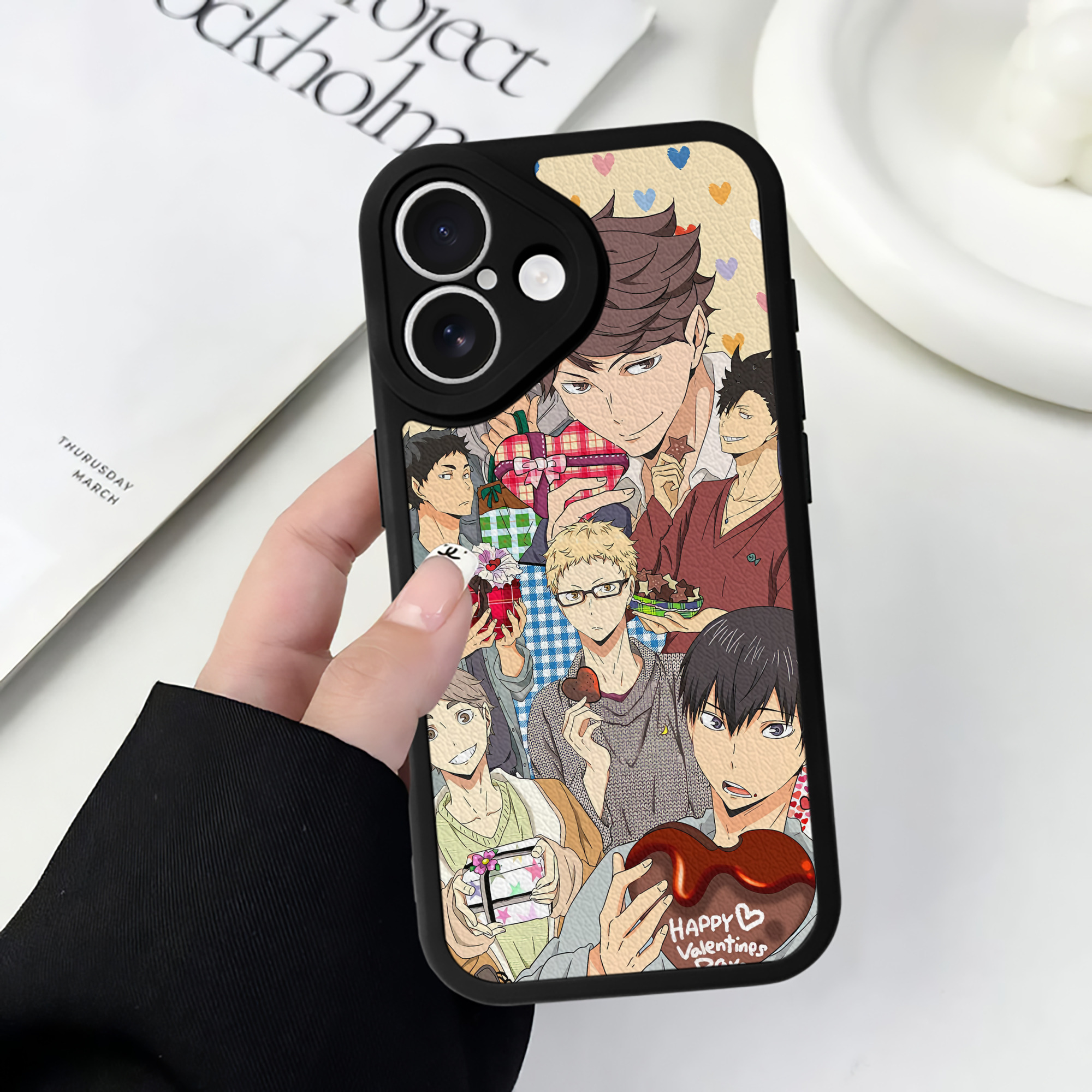 （画像用） ハイキュー!! Haikyu!! 【iPhone 16シリーズ対応】シリコンスマホケース（レザー調） 材質：シリコン